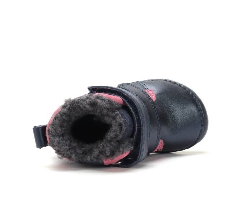 21-es D.D.step Kislány Barefoot Bélelt bokacipő, felhő mintás, sötétkék  