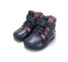 21-es D.D.step Kislány Barefoot Bélelt bokacipő, felhő mintás, sötétkék  