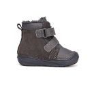 25-ös D.D.Step Kisfiú Bélelt bokacipő, mackós mintával, sötétszürke 