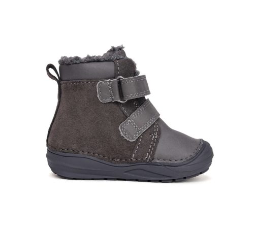 25-ös D.D.Step Kisfiú Bélelt bokacipő, mackós mintával, sötétszürke 