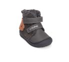 25-ös D.D.Step Kisfiú Bélelt bokacipő, mackós mintával, sötétszürke 