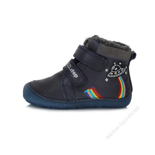 D.D.Step Kisfiú "Barefoot" fluoreszkáló Bélelt bokacipő, sötét kék