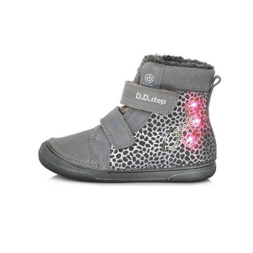 D.D. Step kislány bakancs- szürke, Led-es