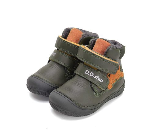 20-as D.D.Step Kisfiú bélelt bokacipő, rókás, emerald zöld