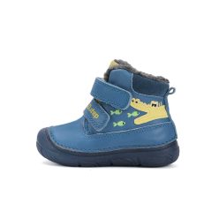   21-es D.D.Step Kisfiú Bélelt bokacipő, krokodilos mintával-fluoreszkáló talppal, bermuda kék 