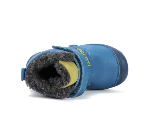 22-es D.D.Step Kisfiú Bélelt bokacipő, krokodilos mintával-fluoreszkáló talppal, bermuda kék 